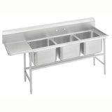 Advance Tabco 93-63-54-36L 101" 3 Compartment Sink w/ 18"L x 24"W Bowl, 12" Deep
