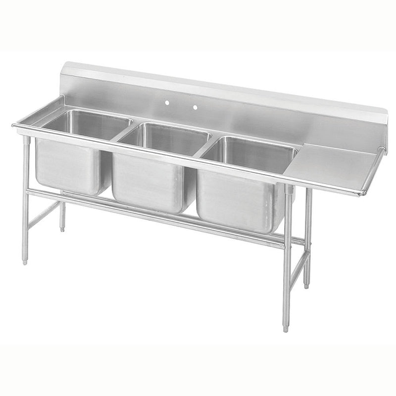 Advance Tabco 93-63-54-36L 101" 3 Compartment Sink w/ 18"L x 24"W Bowl, 12" Deep