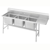 Advance Tabco 93-63-54-36L 101" 3 Compartment Sink w/ 18"L x 24"W Bowl, 12" Deep