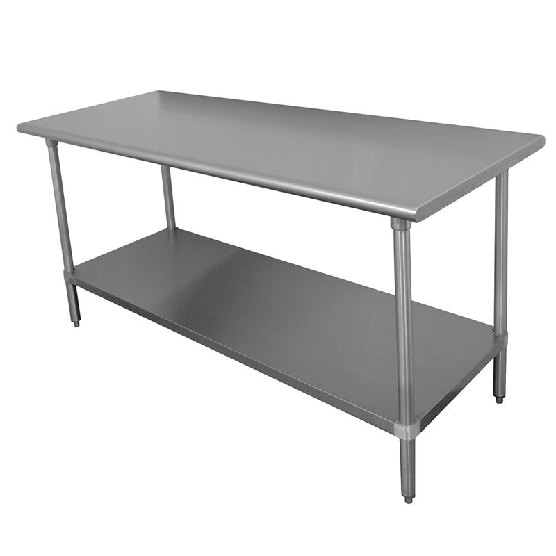 Advance Tabco ELAG-182 24" 16 ga Work Table w/ Undershelf & 430 Series Stainless Flat Top