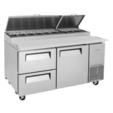 Turbo Air TPR-67SD-D2-N 67" Pizza Prep Table w/ Refrigerated Base, 115v