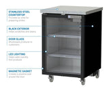 Beverage Air BB24HC-1-G-B 24" Bar Refrigerator - 1 Swinging Glass Door, Black, 115v