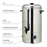 Adcraft WB-40 Low Volume Manual Fill Hot Water Dispenser - 2 1/2 gal, 120v