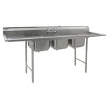 Eagle Group 414-18-3-18 96" 3 Compartment Sink w/ 18"L x 24"W Bowl, 13 1/2" Deep
