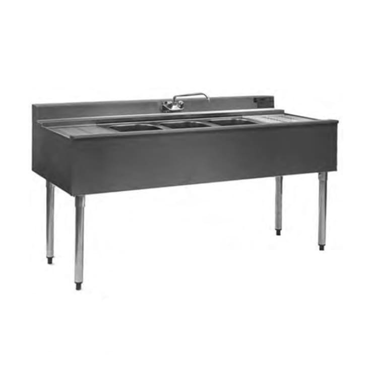 Eagle Group B6C-4-22 72" 4 Compartment Underbar Sink w/ 10"L x 14"W Bowl, 10" Deep