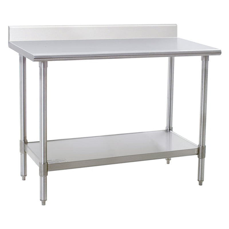 Eagle Group T3048SB-BS 48" 16 ga Work Table w/ Undershelf & 430 Series Stainless Top, 4 1/2" Backsplash