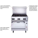Vulcan 36S-6BP, 36-Inch Gas Restaurant Range