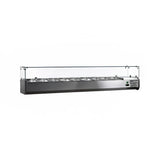 Omcan 46680 78 7/10" Countertop Refrigerated Prep Rail w/ Sneeze Guard