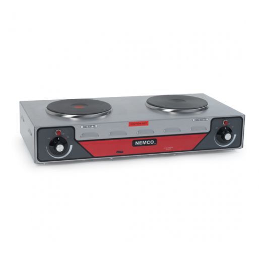 Nemco 6310-2-240, 24-inch Electric Countertop Horizontal Hot Plate with 2 Burners, 240V