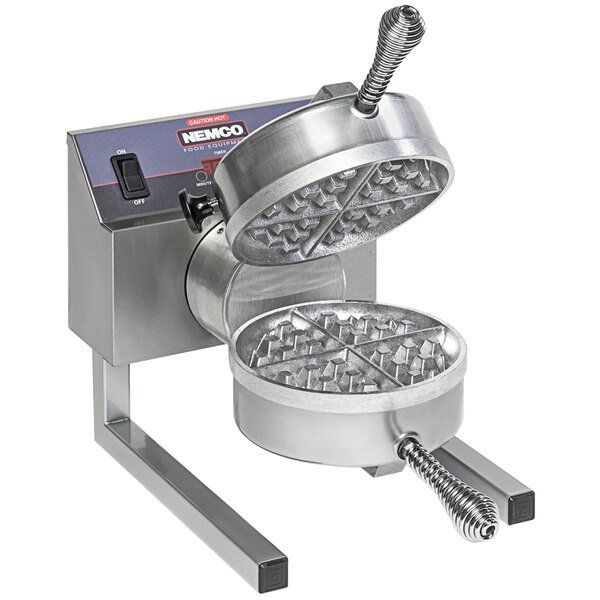 Nemco 7020A-1S, 10-inch SilverStone Non-Stick Belgian Waffle Maker with Fixed Grids, 120V