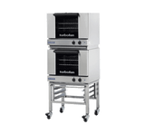 Turbofan E22M3/2C - Half Size Sheet Pan Manual Electric Convection Ovens Double Stacked With Caster Base Stand