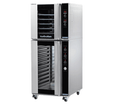 Turbofan E32D5/P12M - Full Size Sheet Pan Digital Electric Convection Oven Double Stacked on a Manual Electric Proofer and Holding Cabinet