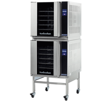 Turbofan E32T5/2C - Full Size Sheet Pan Touch Screen Electric Convection Oven Double Stacked With Castor Base Stand