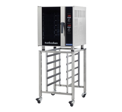 Turbofan E33D5 and SK33 Stand - Half Size Sheet Pan Digital Electric Convection Oven on a Stainless Steel Stand