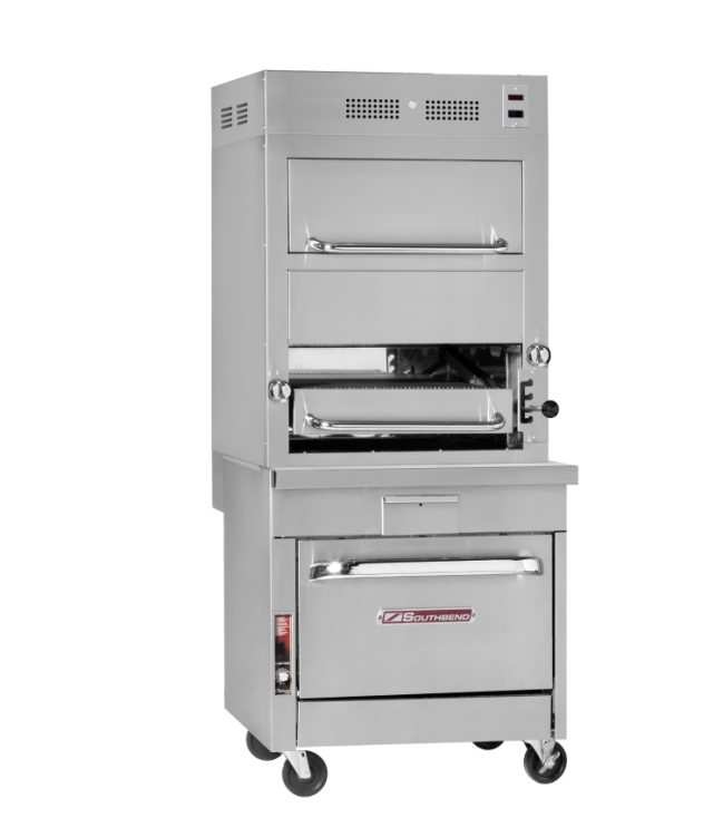 32″ Sectional Match Infrared Broiler Gas Single Deck With Warming Oven And Cabinet Base – Natural Gas, 104000 Total BTU