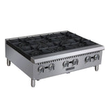 Admiral Craft BDCTH-36, 36-inch 6 Burners Black Diamond Countertop Gas Hot Plate with Manual Controls, 150,000 BTU