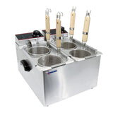 Omcan CE-CN-0004-B, 20-inch 4 Baskets Countertop Stainless Steel Electric Pasta Cooker, 8 Liters Capacity