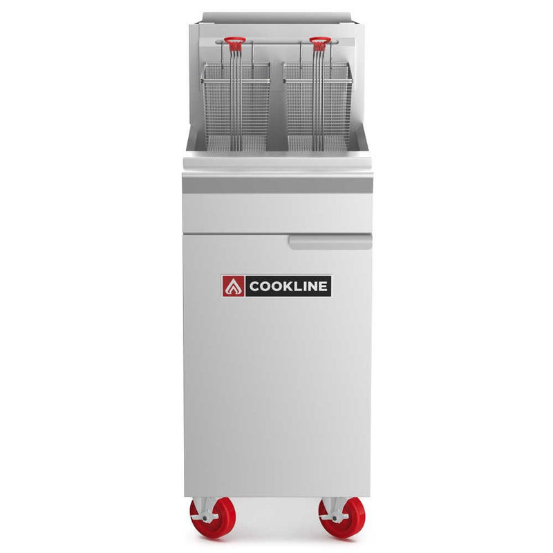 Cookline CF40-NG, Commercial 40 lb Natural Gas Deep Fryer - 90,000 BTU