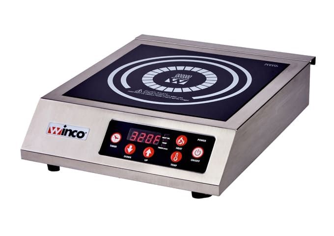 Winco EIC-400C German Schott Commercial Electric Induction Cooker with 20 Amp Power Cord, 1800W, EA