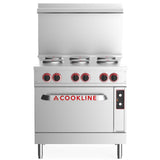 Cookline ER36-208, 36-Inch Electric Range with 6 Burners, 208V