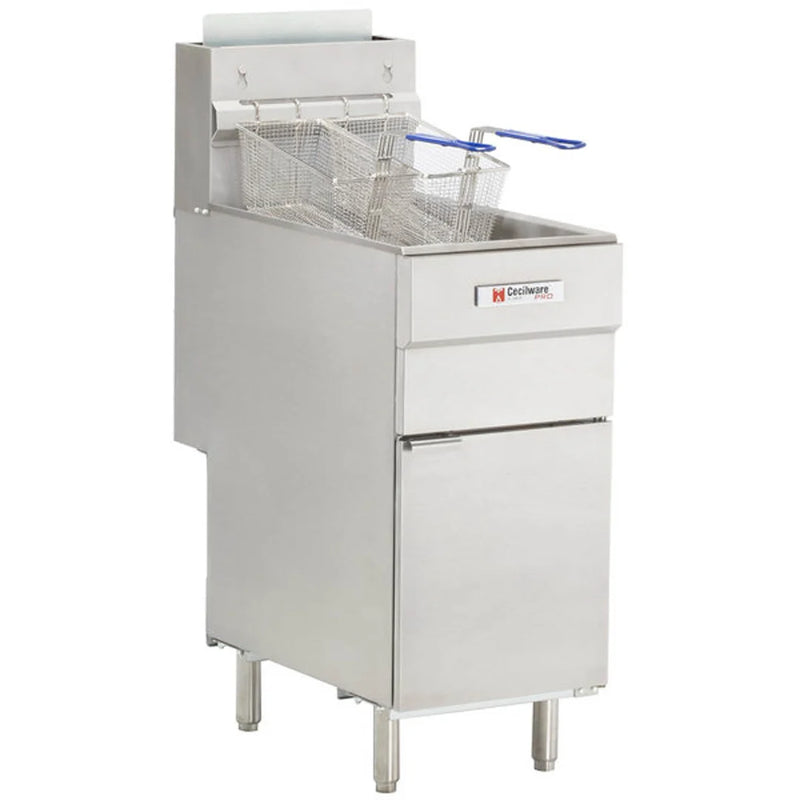 Cecilware® Pro FMS504LP 15" Floor Model Gas Full Pot Fryer, 50 lbs