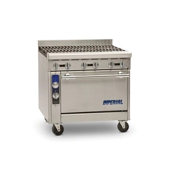 Imperial IHR-6, 36-Inch 6 Open Burner Heavy-Duty Range with Standard Oven, NSF