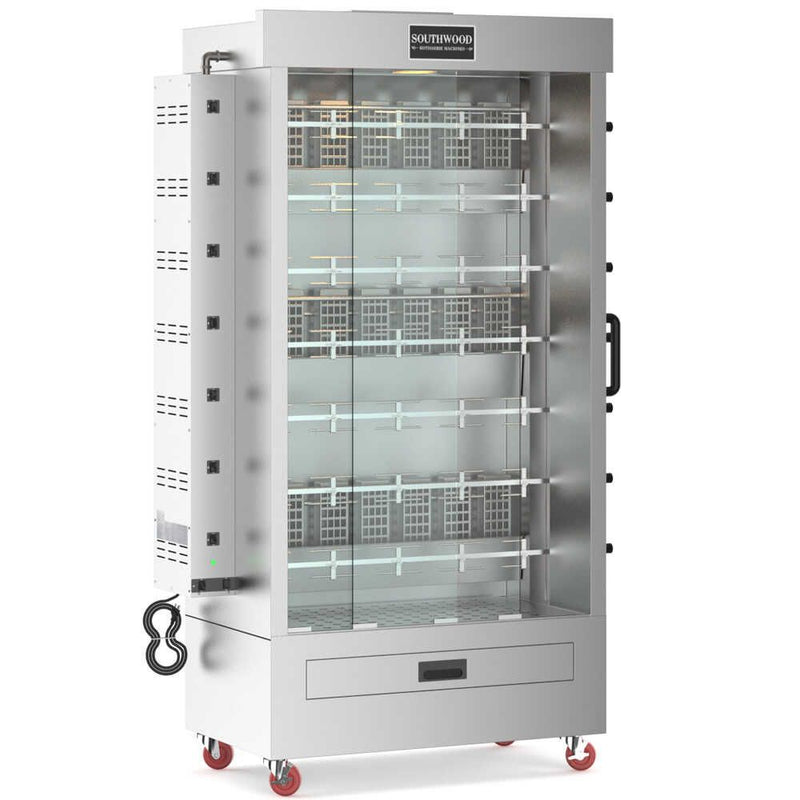 Southwood RG7, 35 Chicken Commercial Rotisserie Gas Oven Machine, 7 Spit