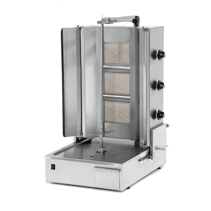 Pegasus S3G, Standard Series Heavy Duty Gas Gyro Machine, 3 Burners, Bottom Motor
