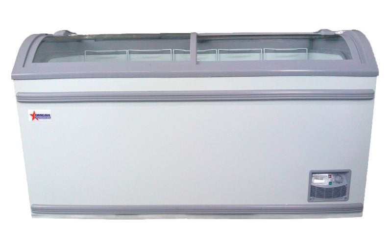 Omcan FR-CN-1473, 58x29.75x32.25-Inch Ice Cream Freezer, 2 Sliding Glass Doors, 17.7 Cu. Ft